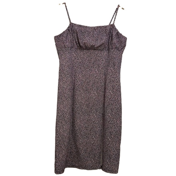 H&m dress liberty floral pink white black lightweight open to the leg summer XL - Picture 1 of 16